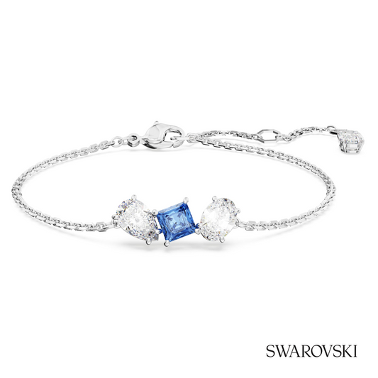 Mesmera bracelet, Mixed cuts, Blue, Rhodium plated – item 5668359