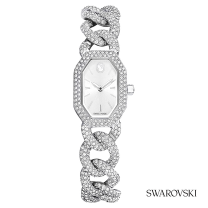Dextera chain watch, Swiss Made, Crystal bracelet