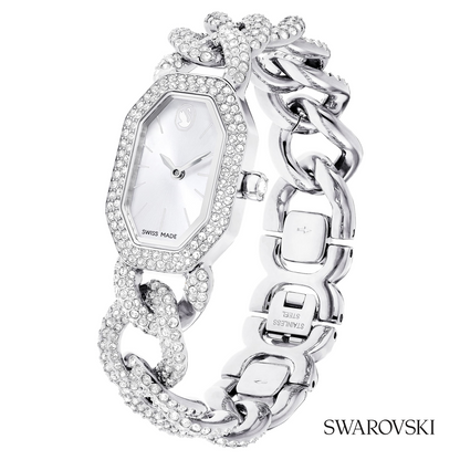 Dextera chain watch, Swiss Made, Crystal bracelet