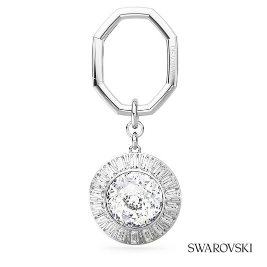 Swarovski Key ring, Round cut, White, Rhodium plated – item 5669119