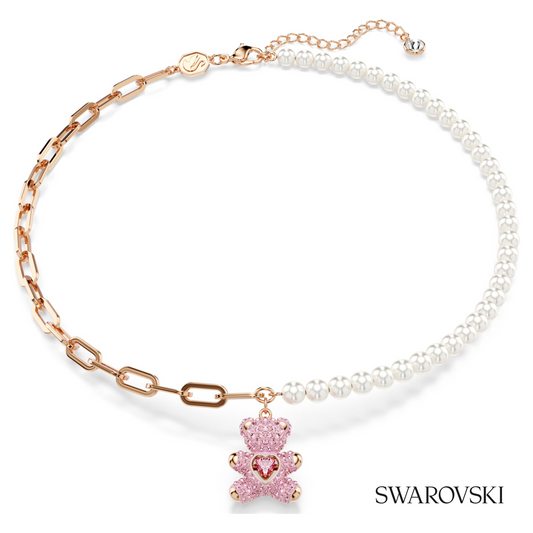 Teddy pendant, Crystal pearl, Bear, Pink, 18K rose gold finish – item 5669166