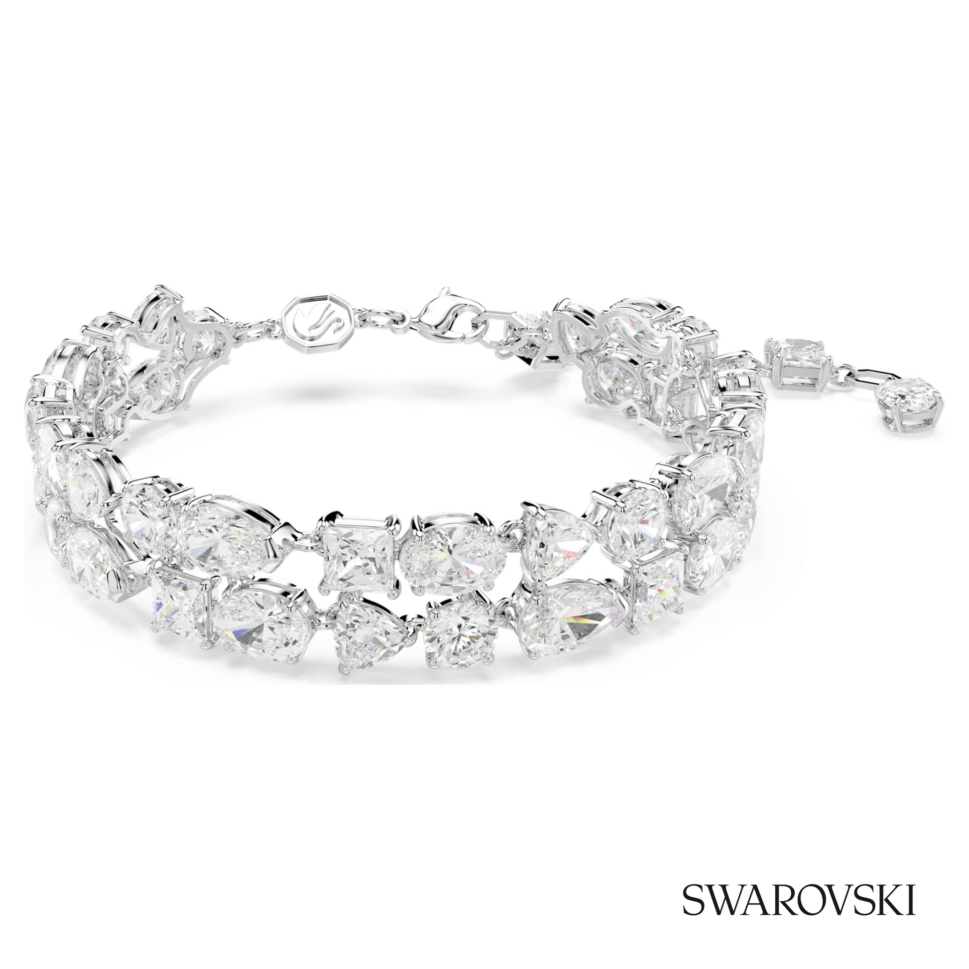 Swarovski Mesmera bracelet, Mixed cuts, White, Rhodium – item 5669927