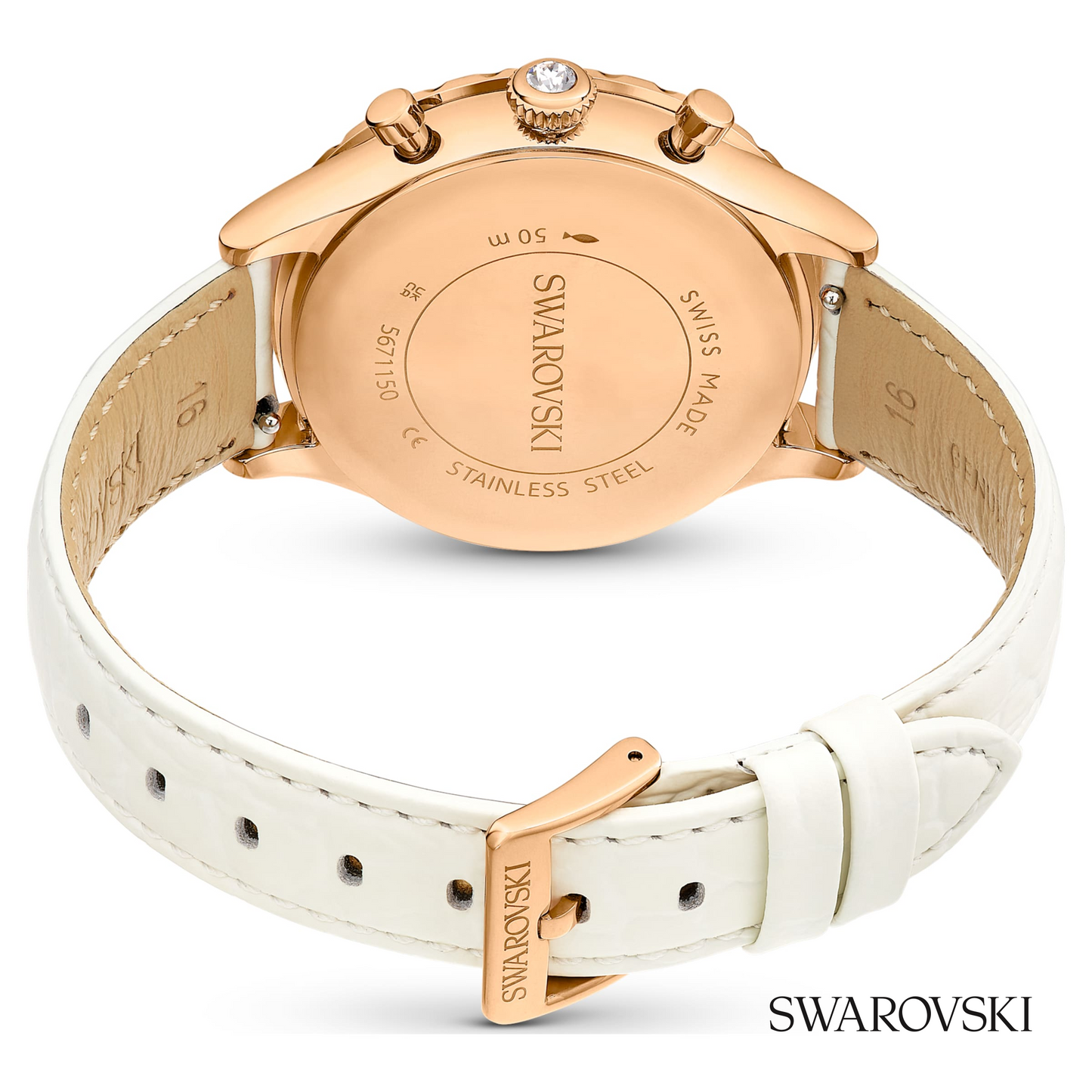 Octea chrono watch, Swiss Made, Leather strap