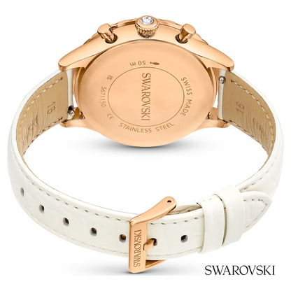 Octea chrono watch, Swiss Made, Leather strap