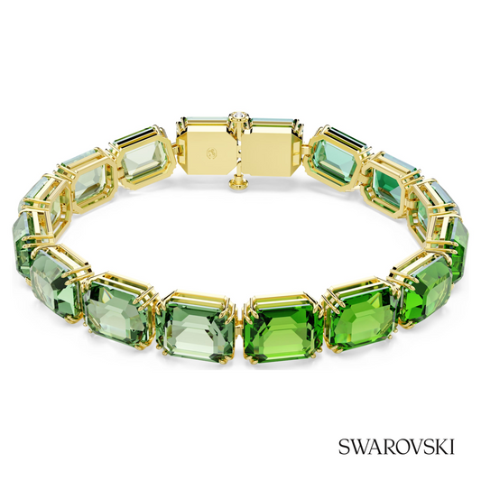 Millenia bracelet, Octagon cut, Color gradient, Green, 18K gold finish – item 5671258