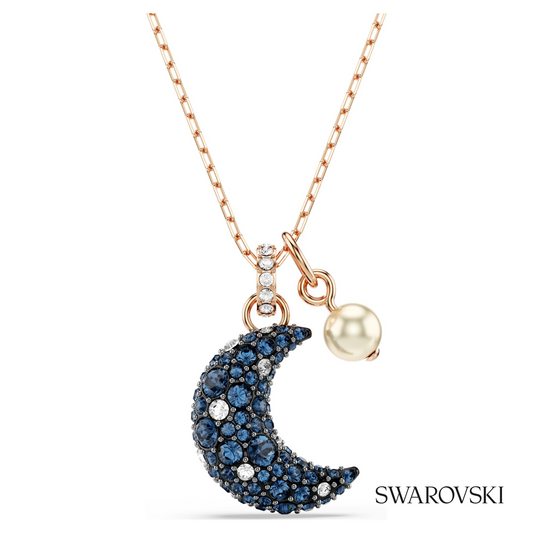Sublima pendant, Crystal pearl, Moon, Multicolored, 18K rose gold finish – item 5671585