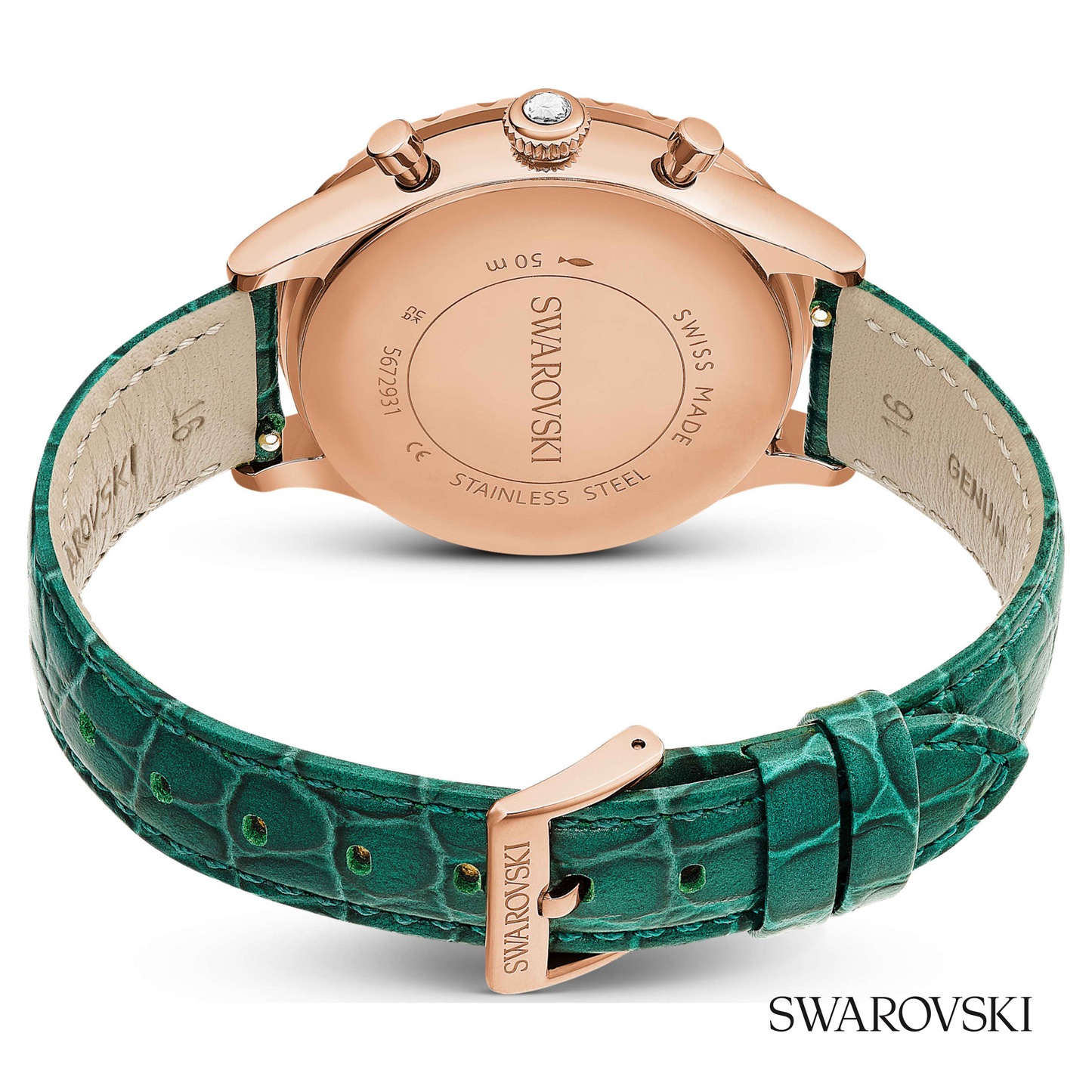 Octea chrono watch, Swiss Made, Leather strap