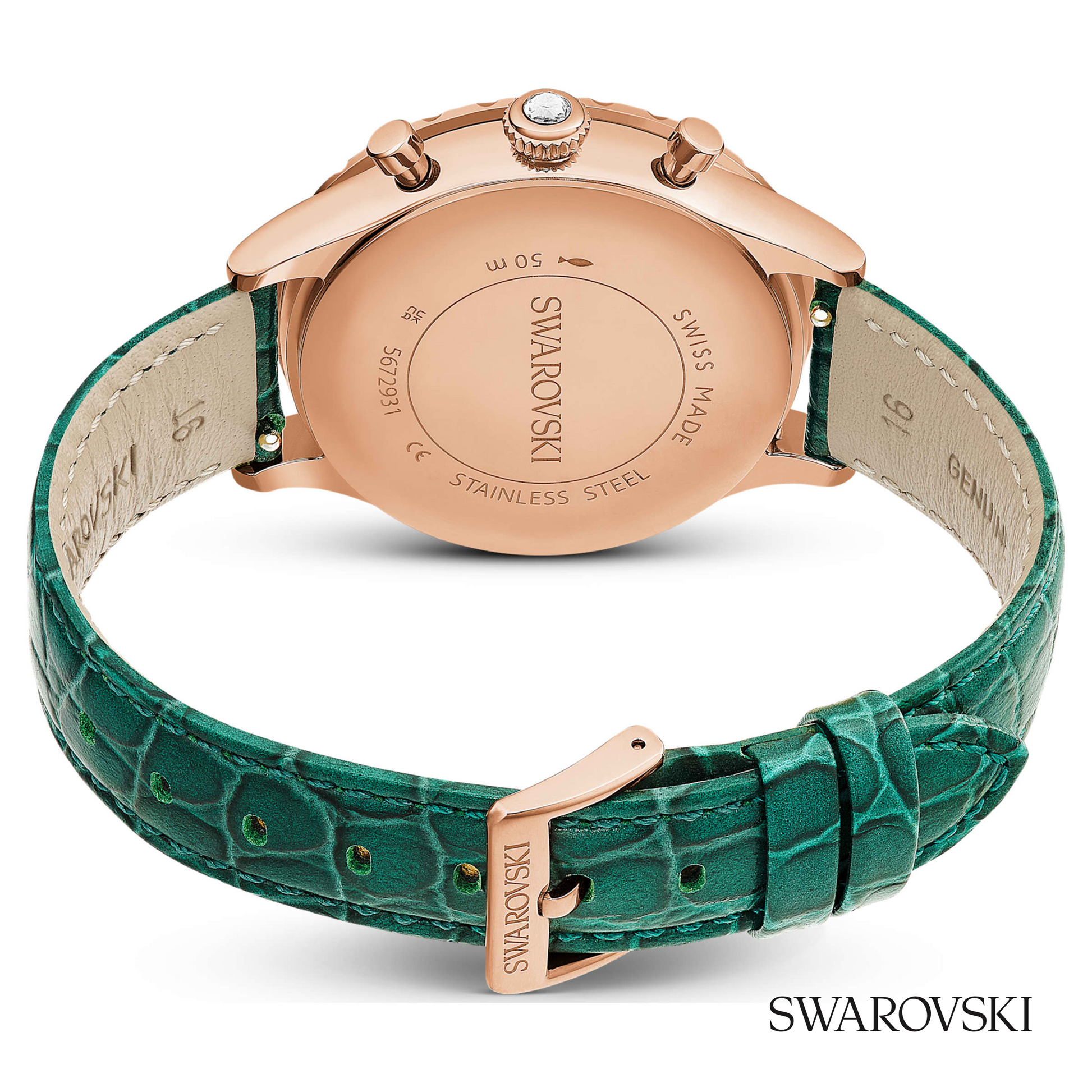Octea chrono watch, Swiss Made, Leather strap