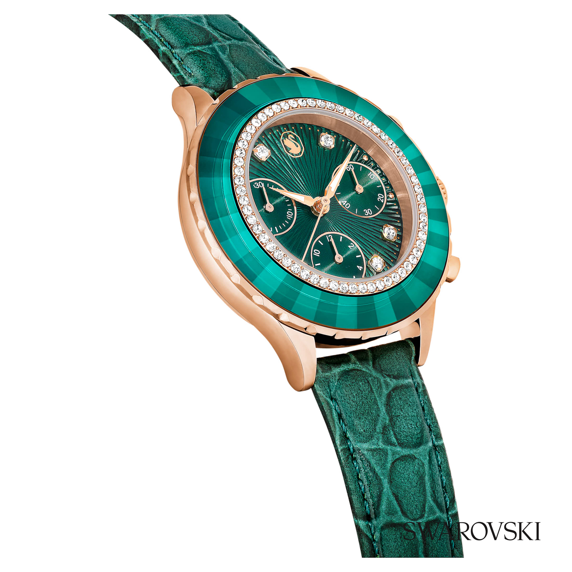 Octea chrono watch, Swiss Made, Leather strap