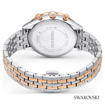 Octea chrono watch, Swiss Made, Metal bracelet, Rose gold tone, Mixed metal finish