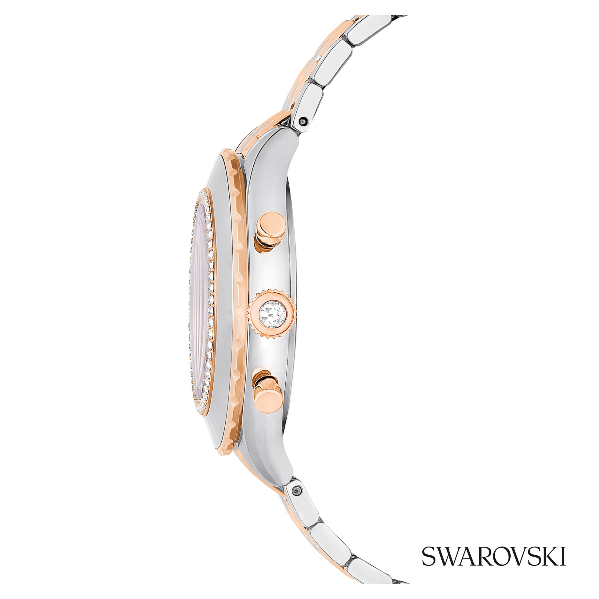 Octea chrono watch, Swiss Made, Metal bracelet, Rose gold tone, Mixed metal finish