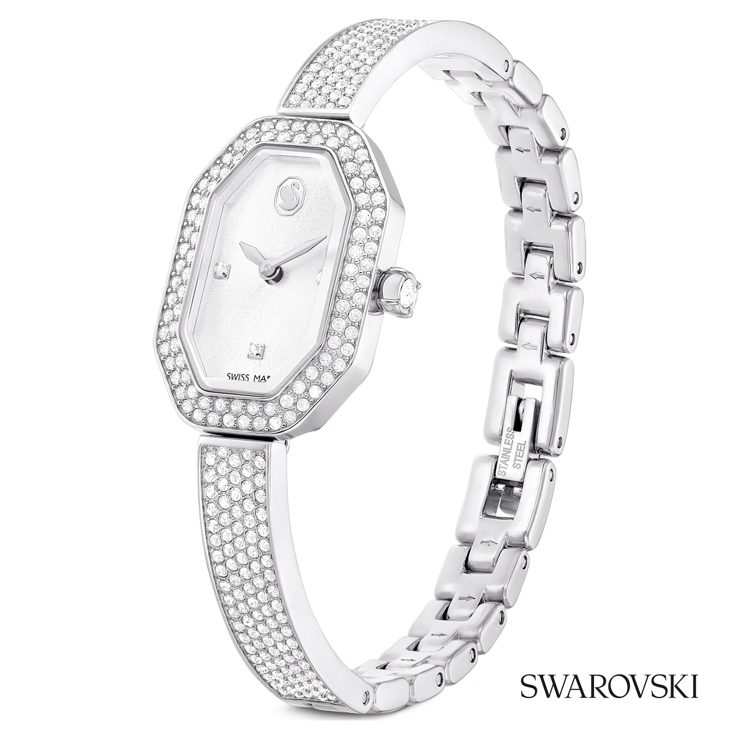Dextera bangle watch, Swiss Made, Metal bracelet