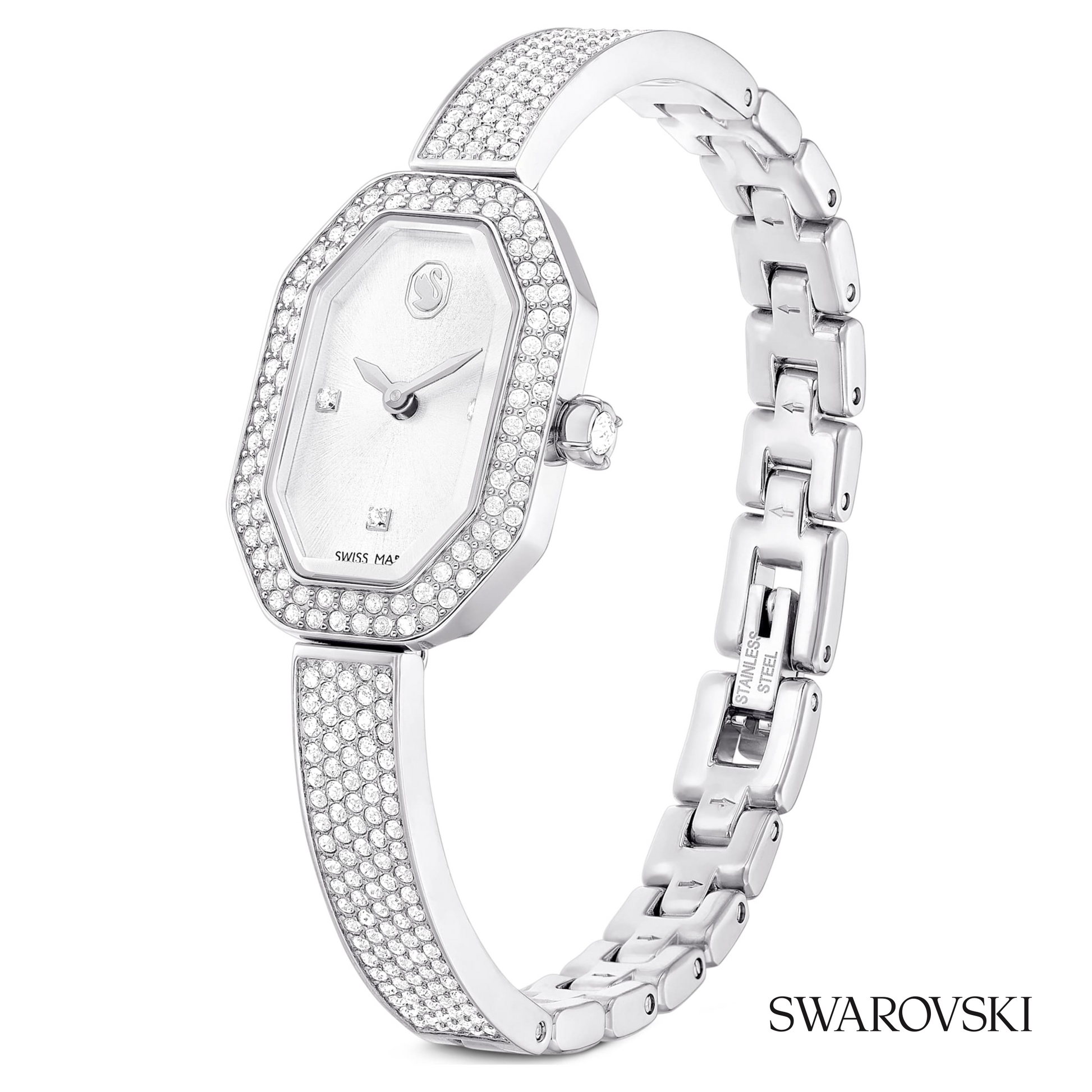 Dextera bangle watch, Swiss Made, Metal bracelet