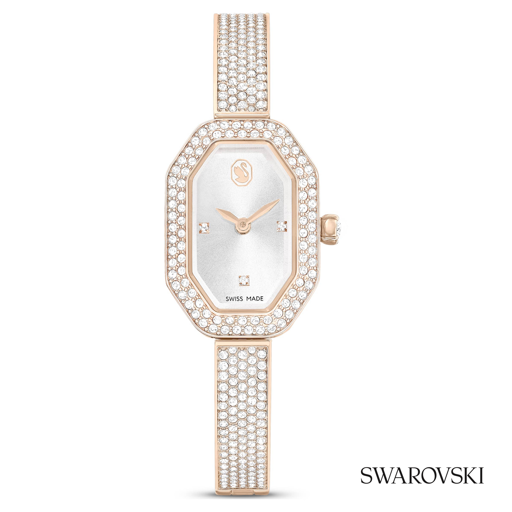 Dextera bangle watch, Swiss Made, Metal bracelet, Gold tone, Champagne gold-tone finish