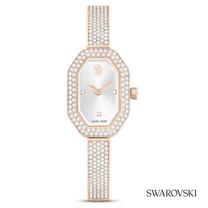 Dextera bangle watch, Swiss Made, Metal bracelet, Gold tone, Champagne gold-tone finish