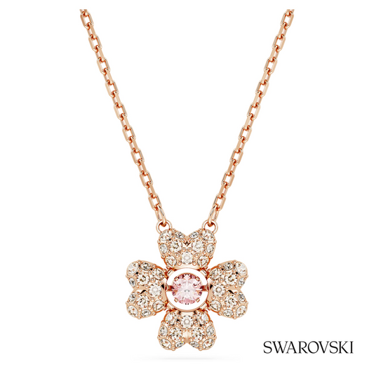 Idyllia pendant, Clover, White, 18K rose gold finish – item 5674211