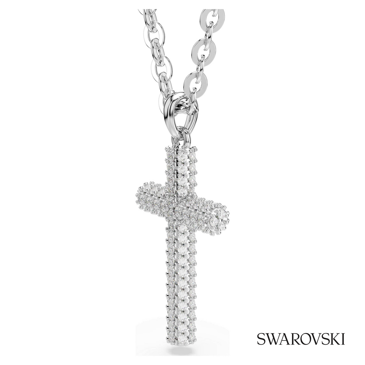 Insigne pendant, Pave, Cross, White, Rhodium plated – item 5675577 – view 3