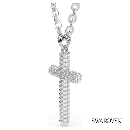 Insigne pendant, Pave, Cross, White, Rhodium plated – item 5675577 – view 3