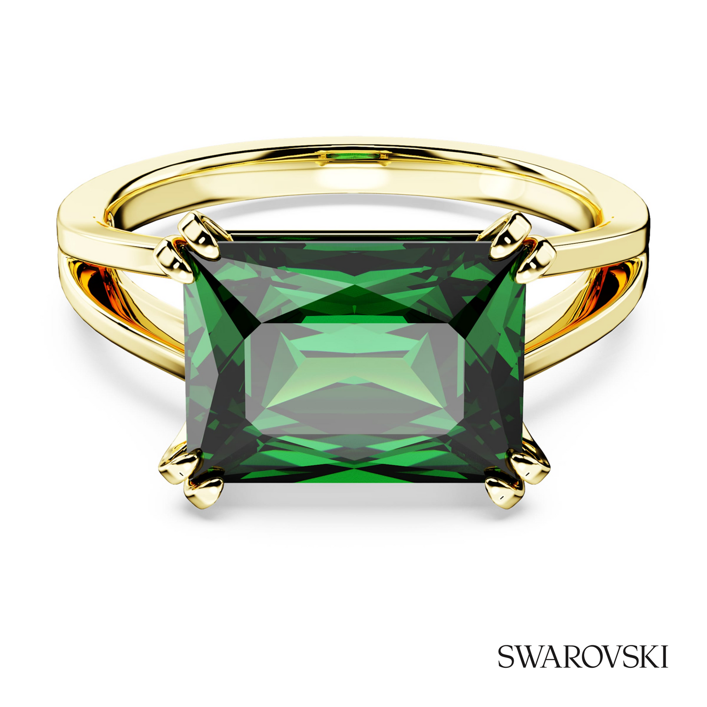 Swarovski Stilla cocktail ring, Rectangular cut, Green – item 5677140