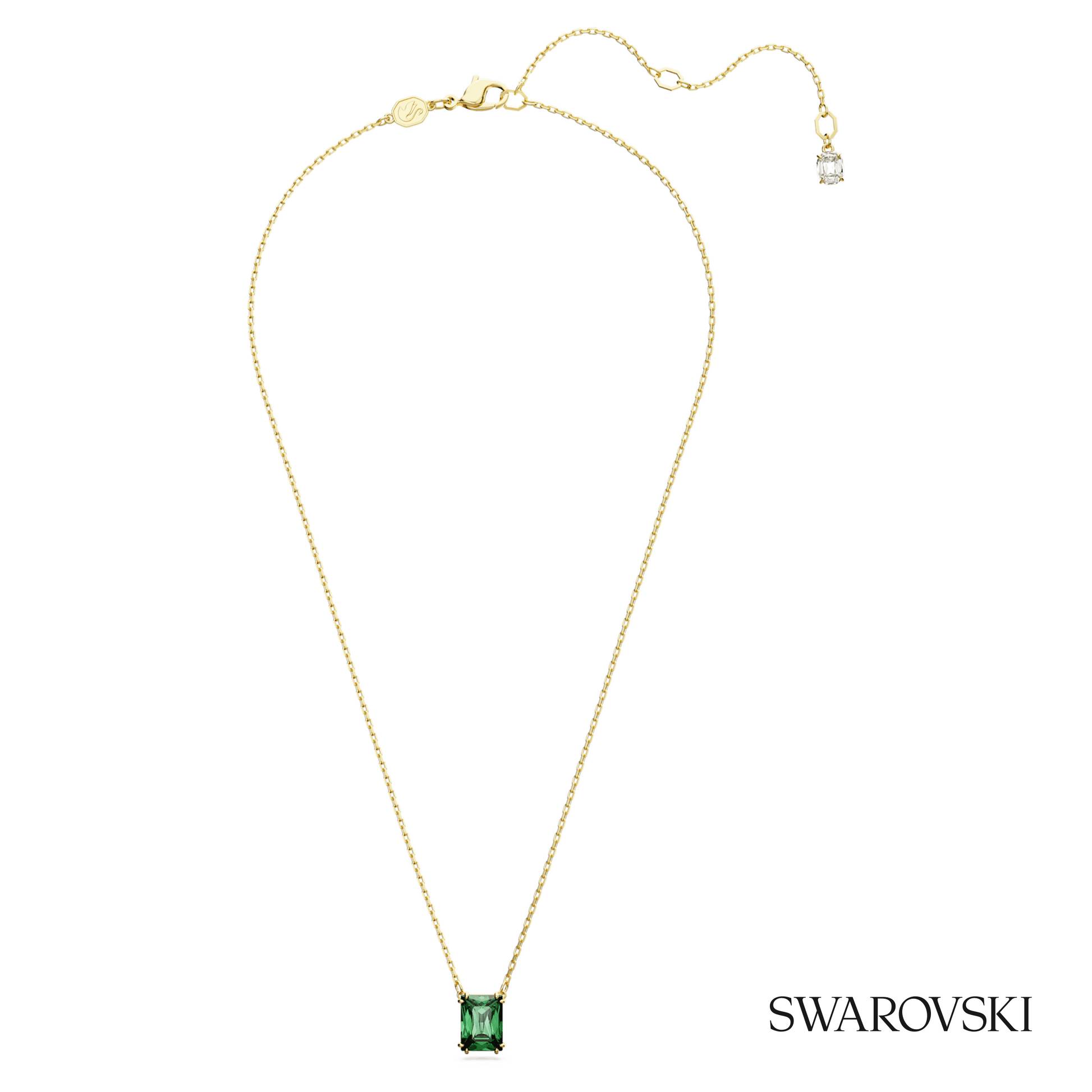 Swarovski Stilla pendant, Rectangular cut, Green, 18K gold – item 5677141 image 2