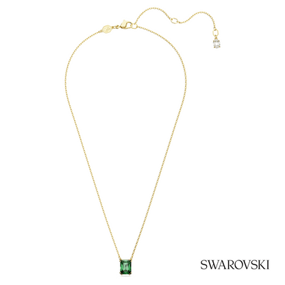Swarovski Stilla pendant, Rectangular cut, Green, 18K gold – item 5677141 image 2