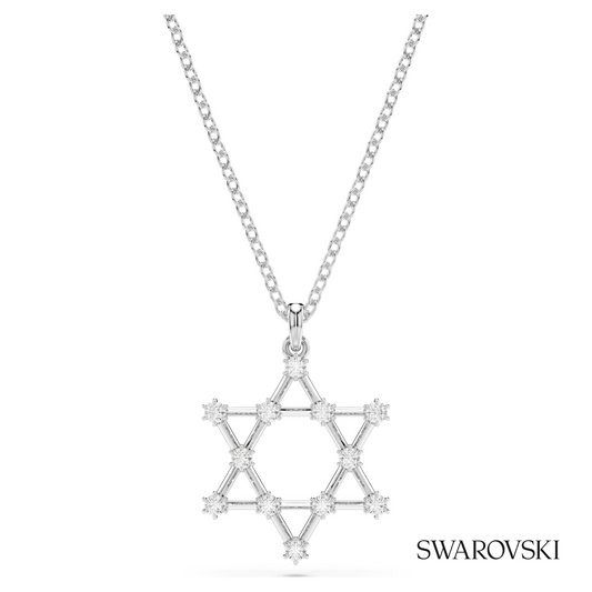 Insigne pendant, Round cut, Star, White, Rhodium plated – item 5677156