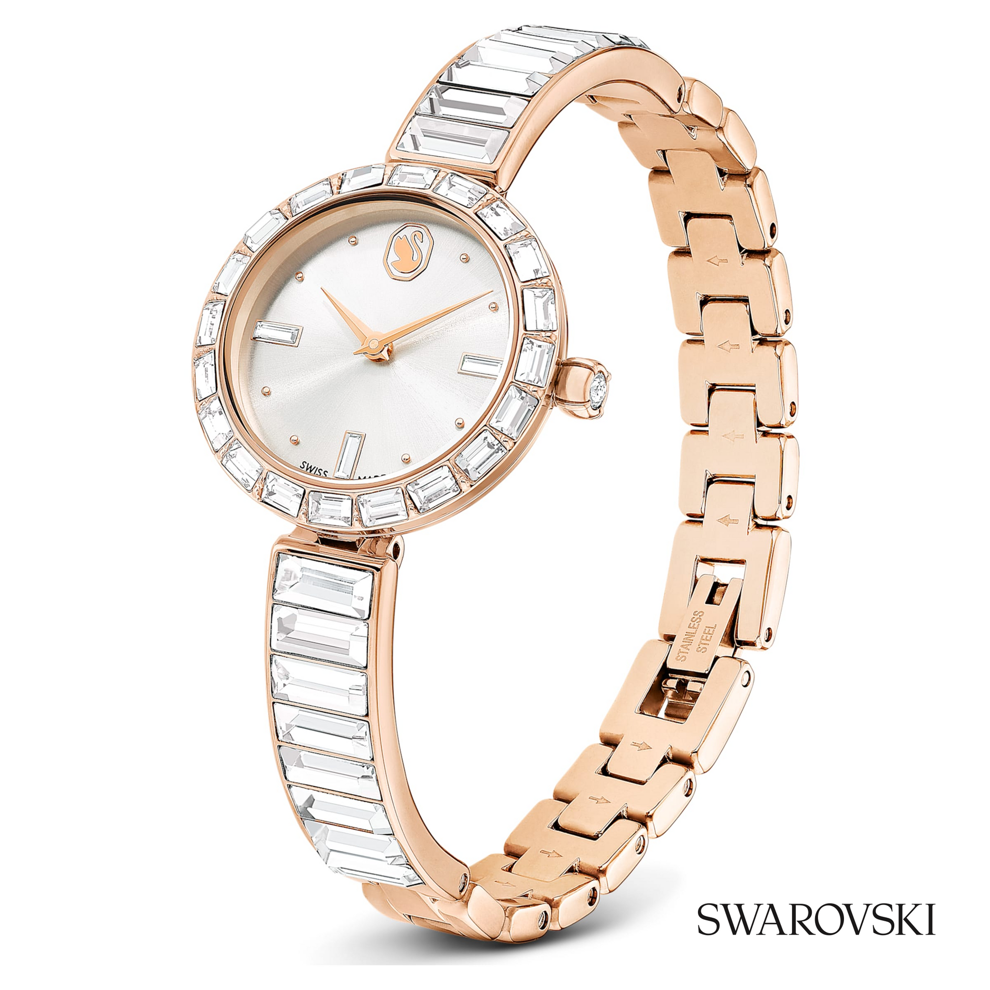 Matrix bangle watch, Swiss Made, Crystal bracelet