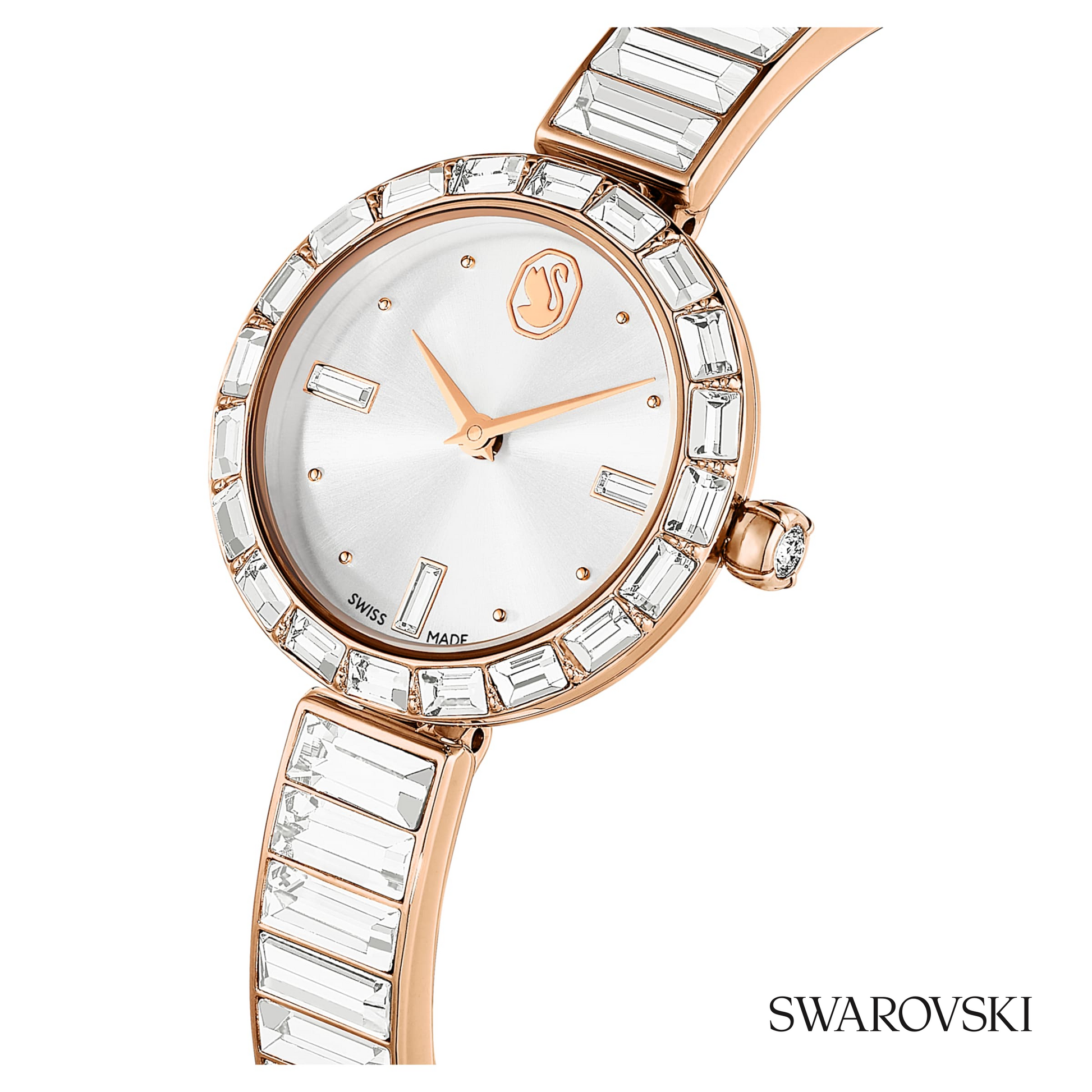 Matrix bangle watch, Swiss Made, Crystal bracelet