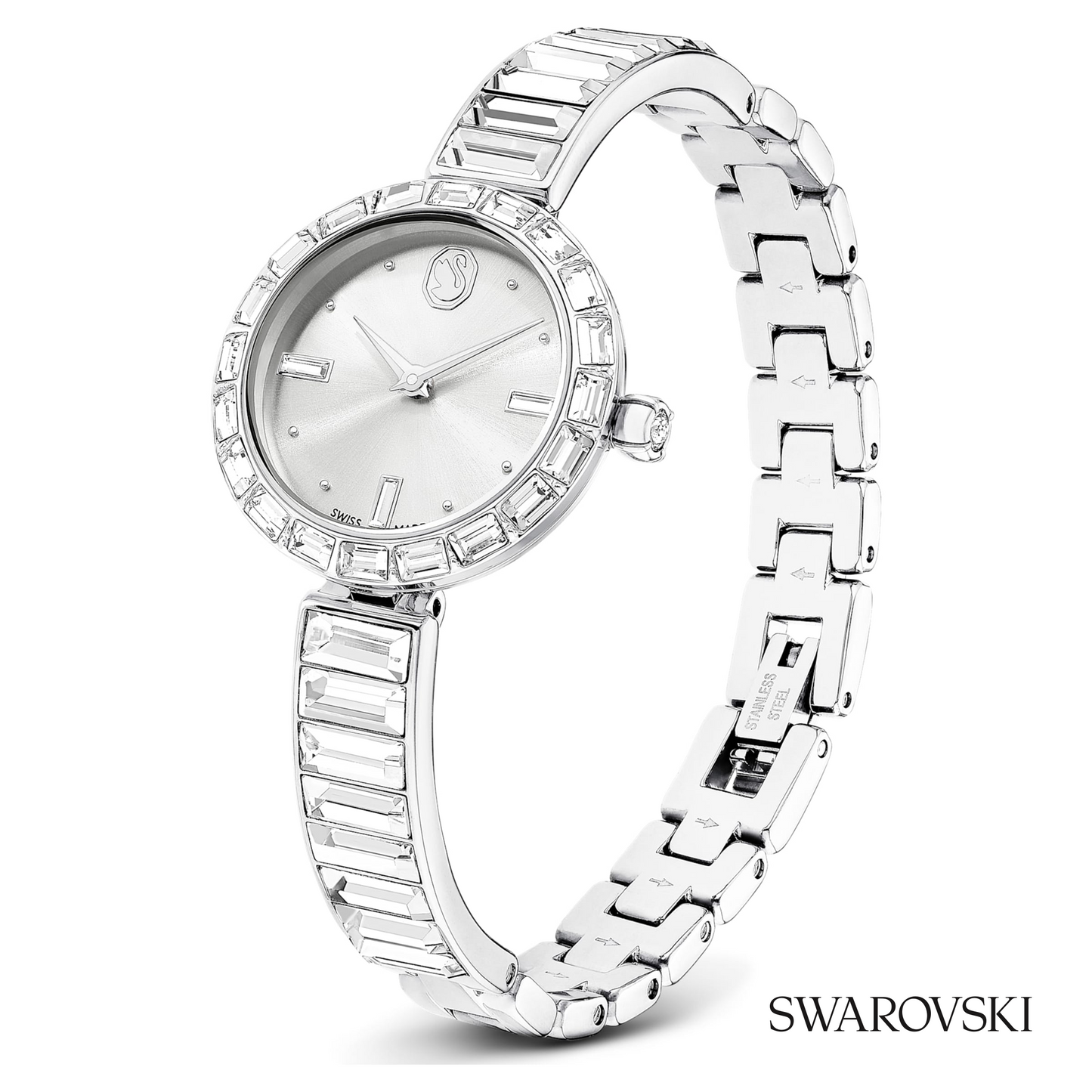Matrix bangle watch, Swiss Made, Crystal bracelet