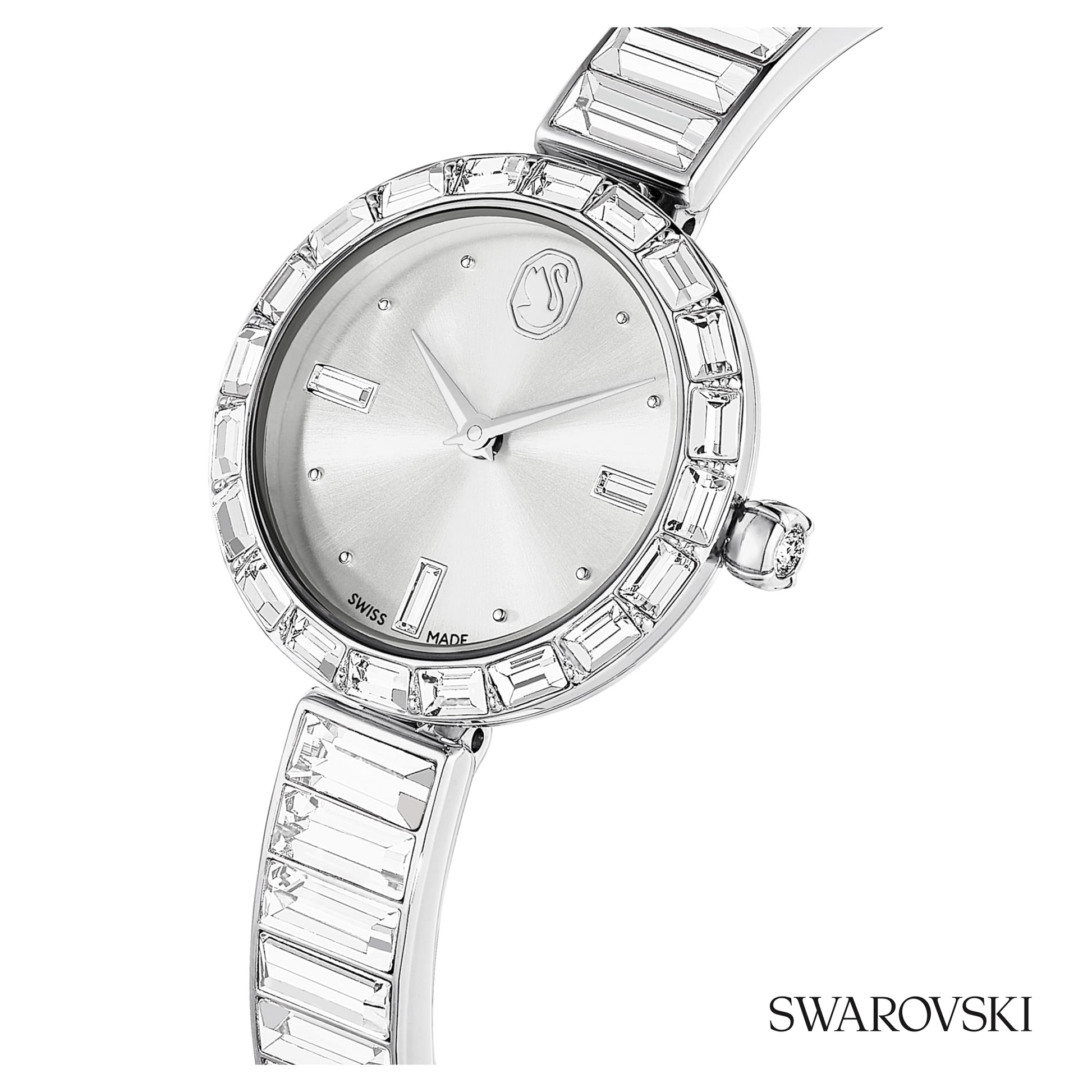 Matrix bangle watch, Swiss Made, Crystal bracelet