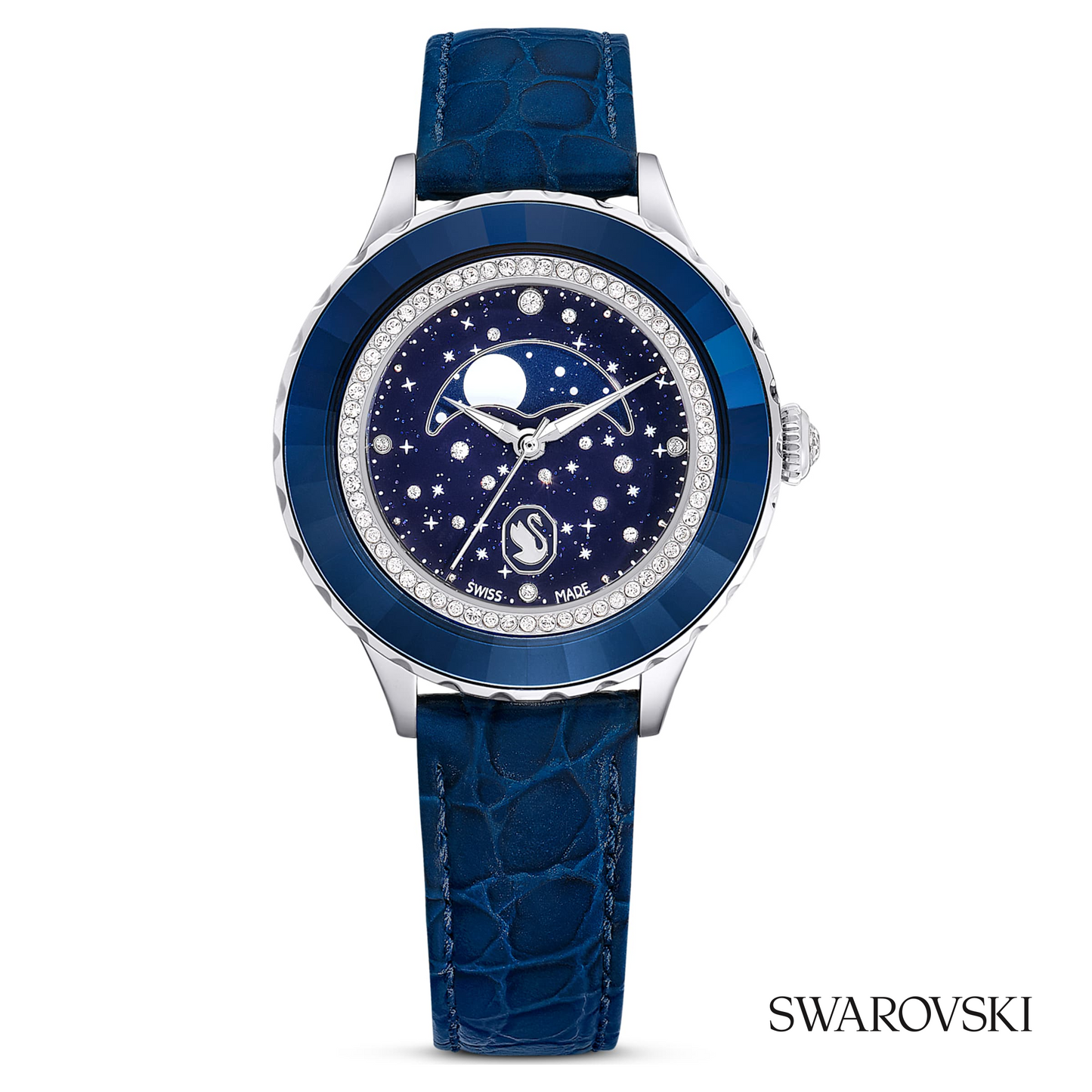 Octea moon watch, Swiss Made, Moon, Leather strap