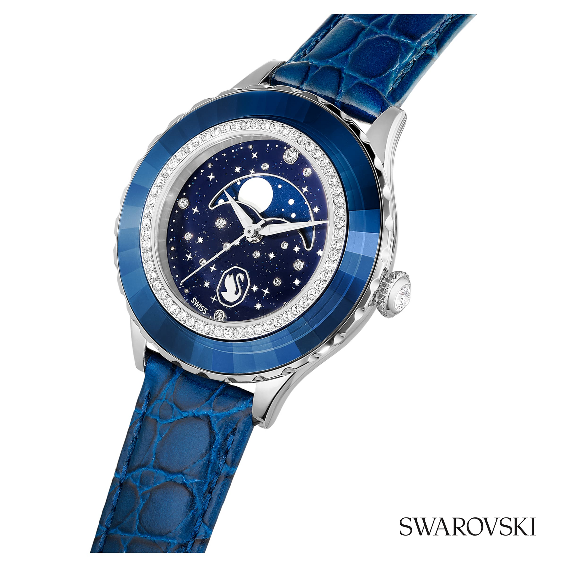 Octea moon watch, Swiss Made, Moon, Leather strap
