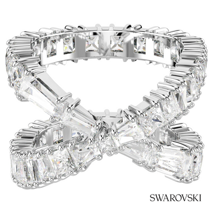 Hyperbola ring, Infinity, White, Silver-tone finish – item 5677629
