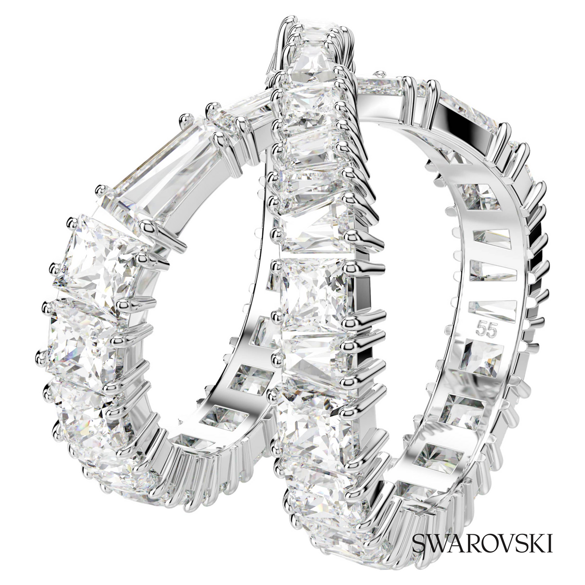 Hyperbola ring, Infinity, White, Silver-tone finish – item 5677629 – view 2