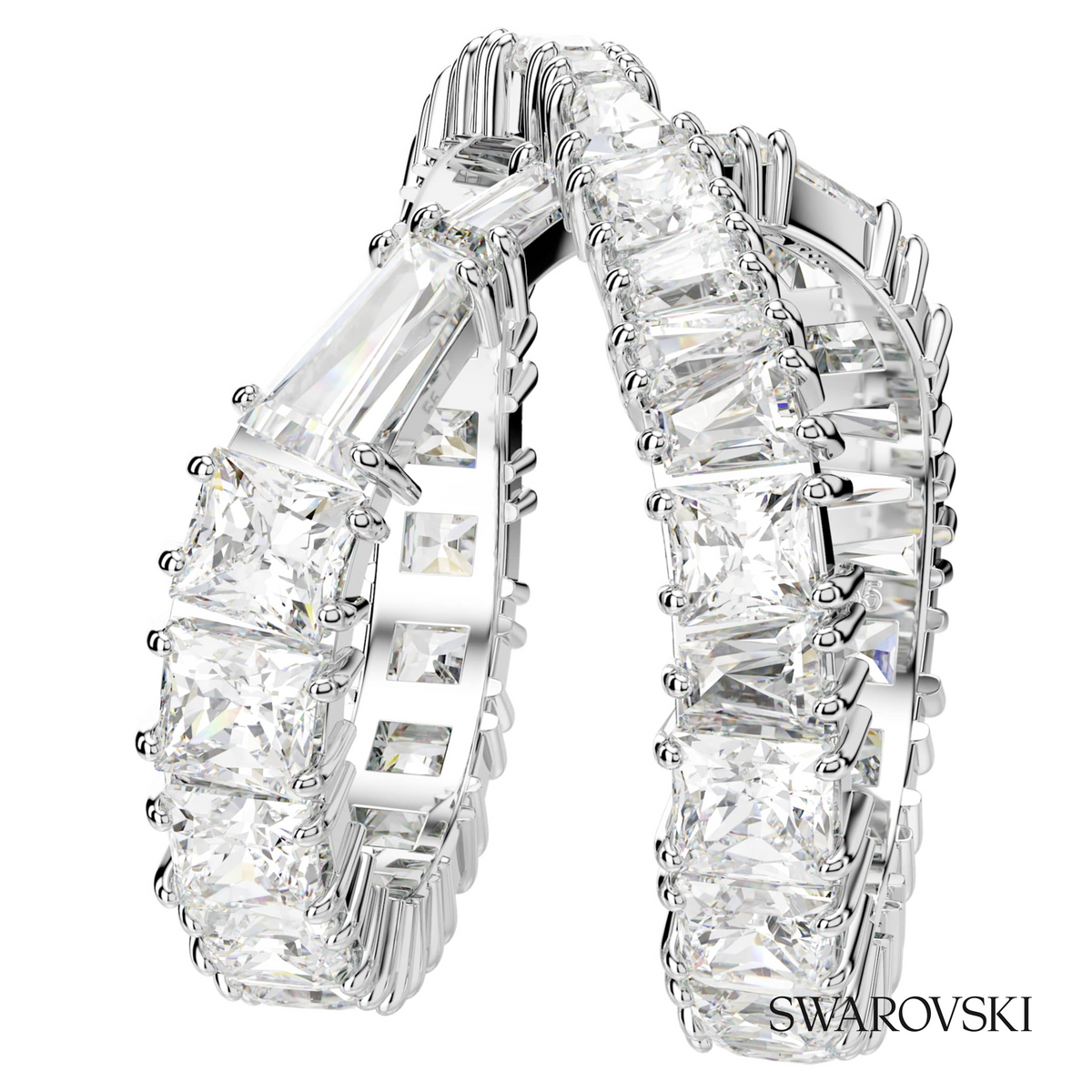 Hyperbola ring, Infinity, White, Silver-tone finish – item 5677629 – view 3
