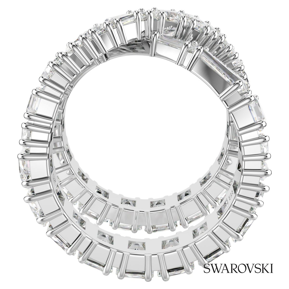 Hyperbola ring, Infinity, White, Silver-tone finish – item 5677629 – view 4