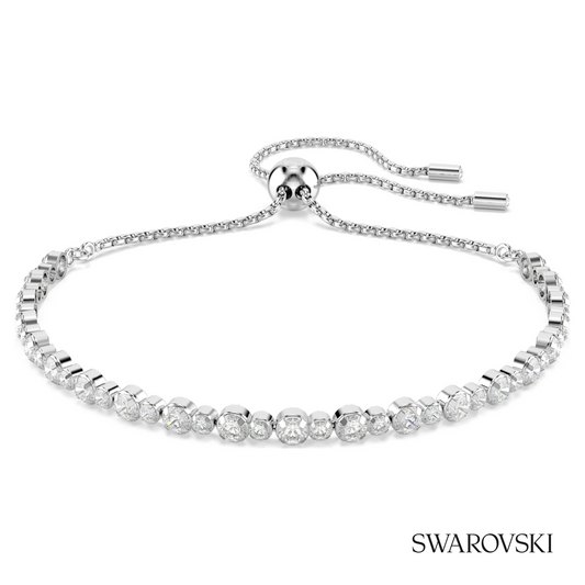 Matrix Tennis bracelet, Mixed round cuts, White, Rhodium plated – item 5677813