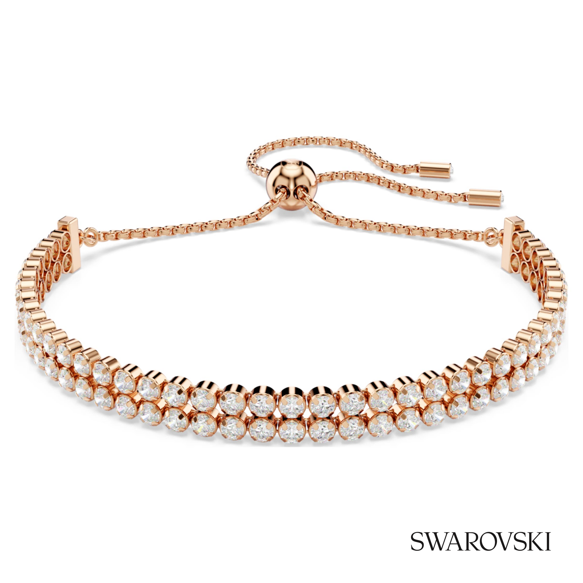 Swarovski Matrix Tennis bracelet, Round cut, White, 18K – item 5677823 image 5
