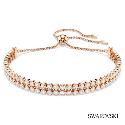 Swarovski Matrix Tennis bracelet, Round cut, White, 18K – item 5677823