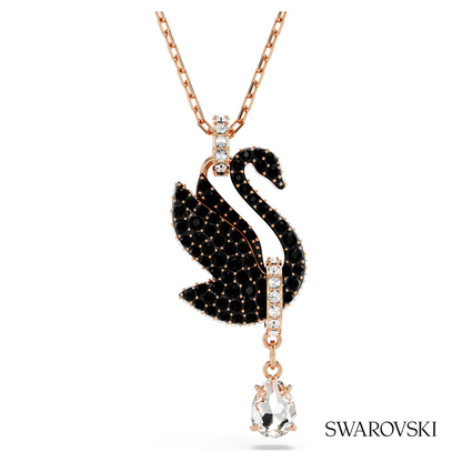 Swarovski Swan pendant, Swan, Black, 18K rose gold finish – item 5678045 image 5