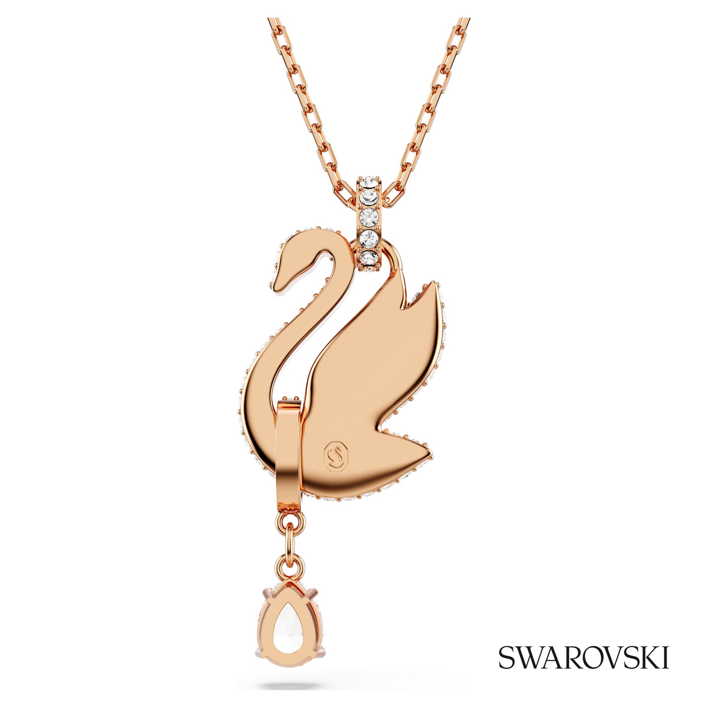 Swarovski Swan pendant, Swan, Black, 18K rose gold finish – item 5678045 image 4