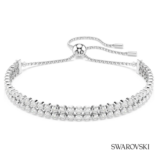 Matrix bracelet, Round cut, White, Rhodium plated – item 5678252
