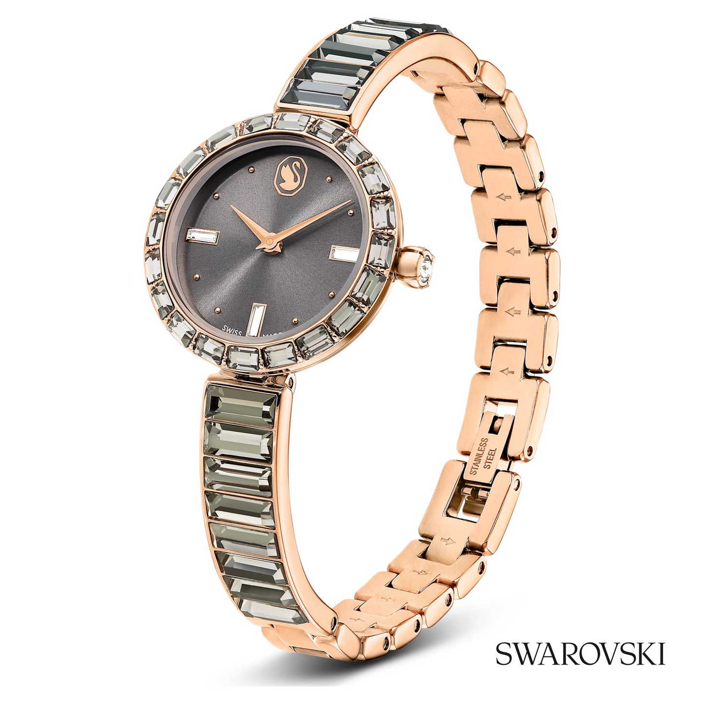 Matrix bangle watch, Swiss Made, Crystal bracelet