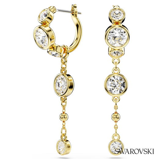 Imber drop earrings, Round cut, White, 18K gold finish – item 5680097