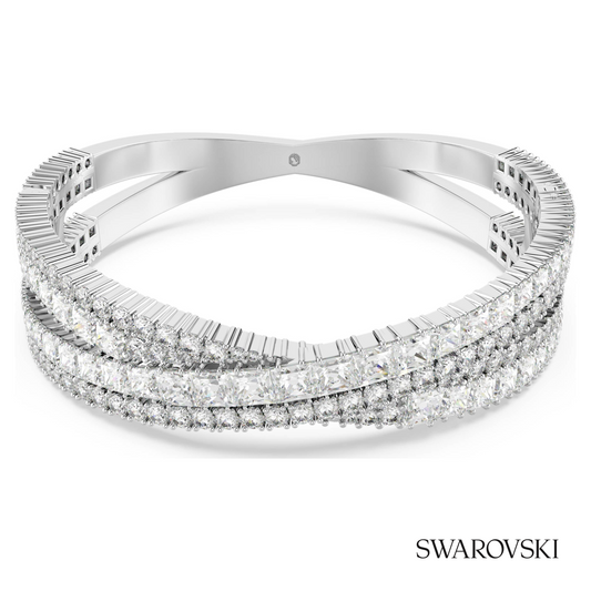 Hyperbola cuff, Mixed cuts, Infinity, White, Rhodium plated – item 5680268