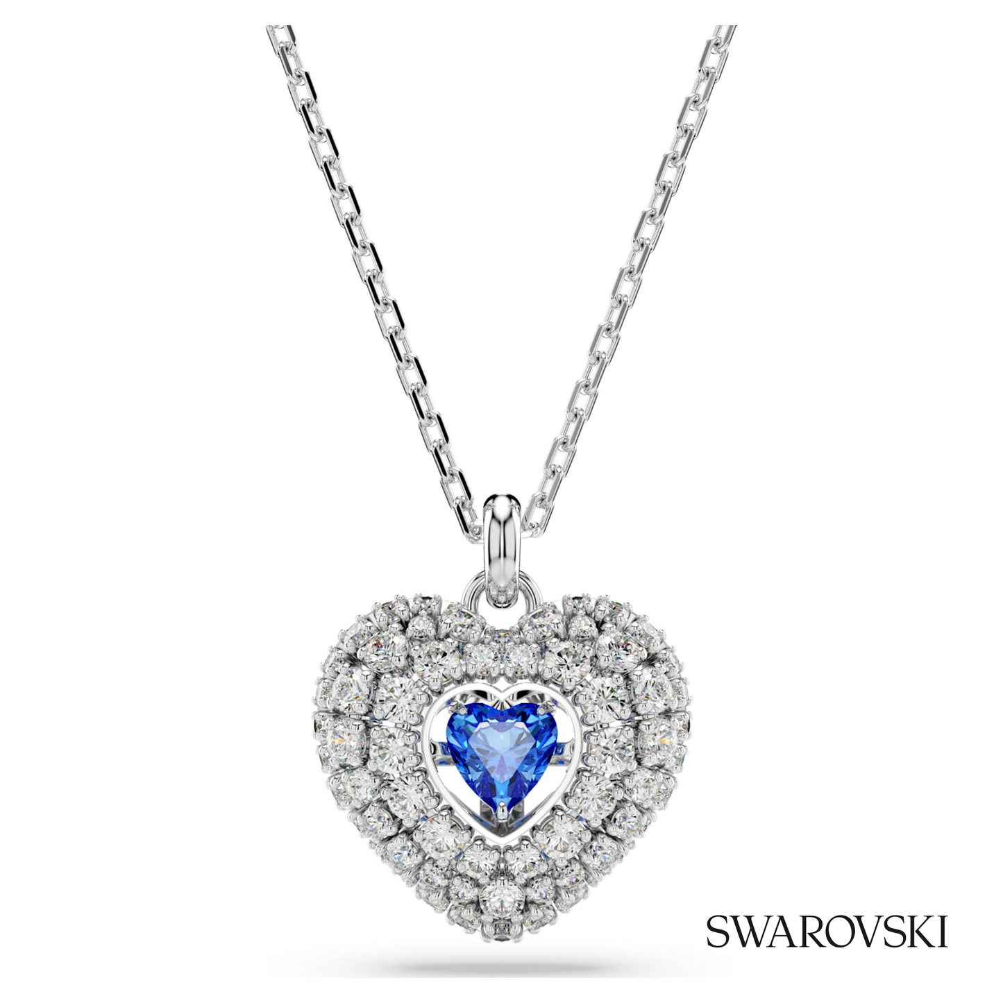 Swarovski Idyllia pendant, Heart, Blue, Rhodium plated – item 5680403 image 5