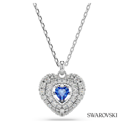 Swarovski Idyllia pendant, Heart, Blue, Rhodium plated – item 5680403 image 5