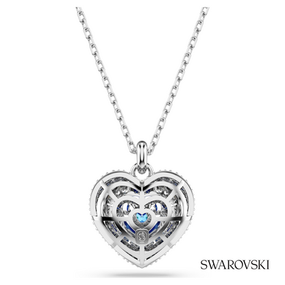 Swarovski Idyllia pendant, Heart, Blue, Rhodium plated – item 5680403 image 4