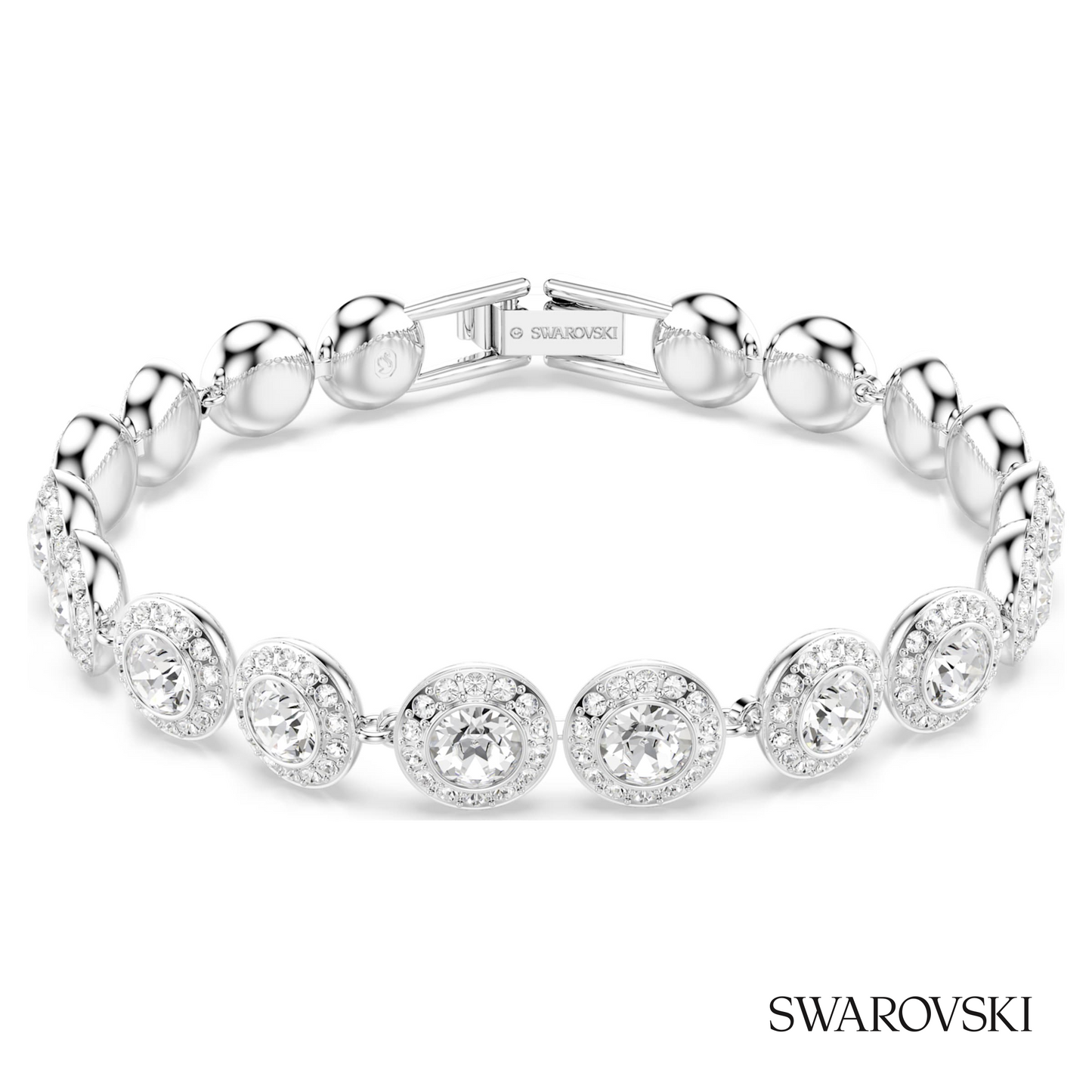 Swarovski Una Angelic bracelet, Round cut, White, Rhodium – item 5682279