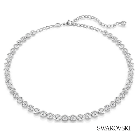 Imber Tennis necklace, Round cut, White, Rhodium plated – item 5682595